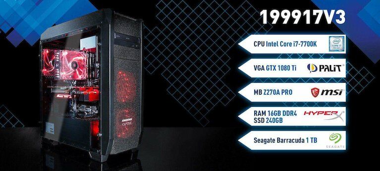 Captiva 19917V3 Gaming PC mit Intel i7 7700K Geforce GTX 1080 Ti