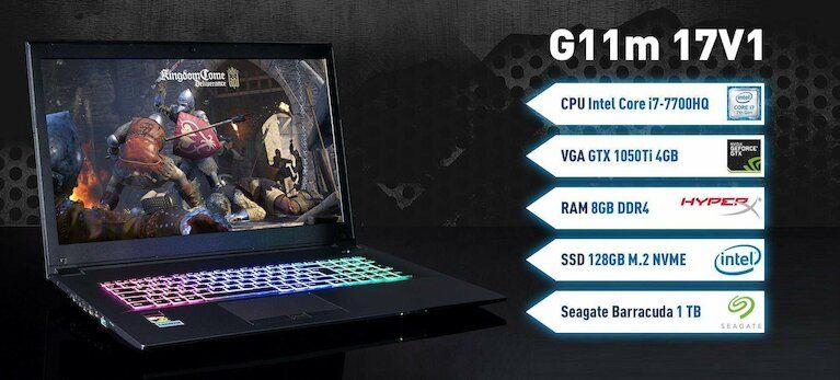 Captiva G11m 17V1 Gaming Notebook mit Intel i7 7700HQ Geforce GTX 1050Ti
